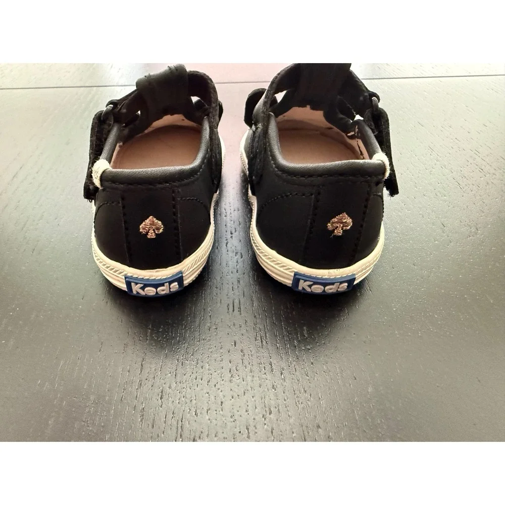 Keds x Kate Spade French Bulldog‎ Sneaker Baby T-Strap Crib Shoe Size 2M Black